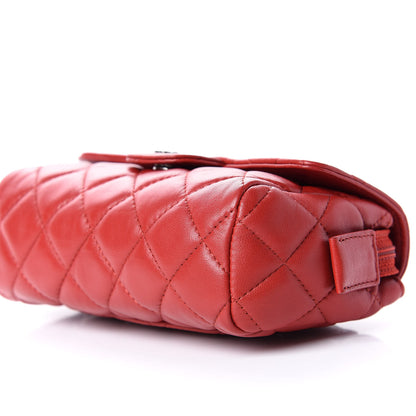 Chanel Lambskin Quilted Flap Cosmetic Case Red 9 of 10
