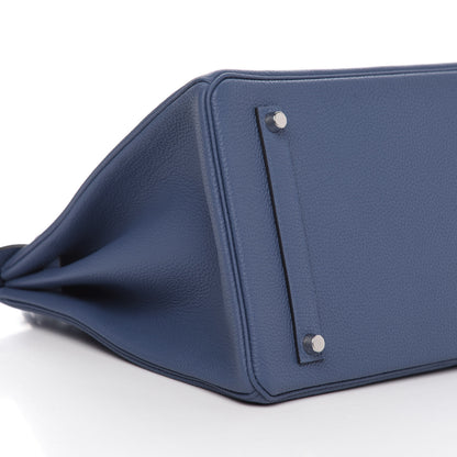 Hermes Taurillon Maurice Birkin 35 Bleu Brighton 8 of 9
