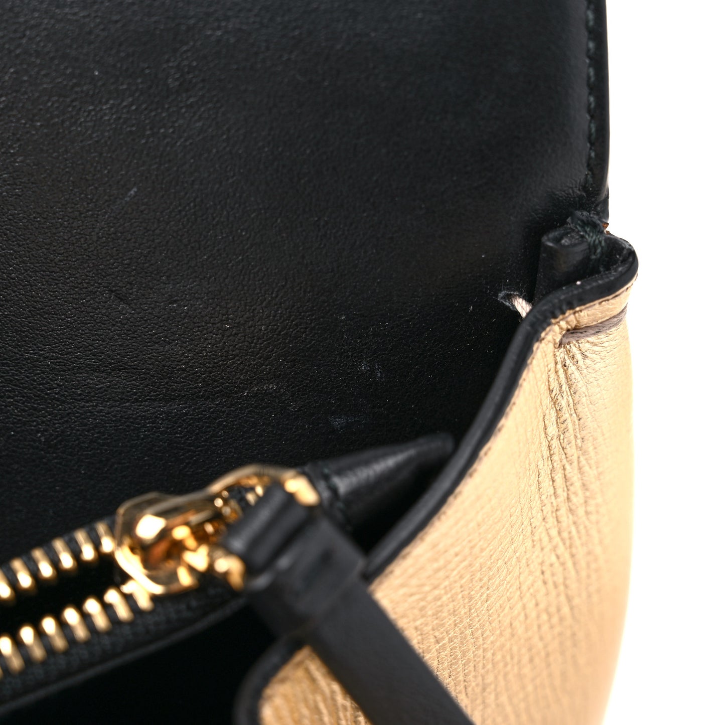 Metallic Hammered Calfskin Studio Top Handle Bag Gold