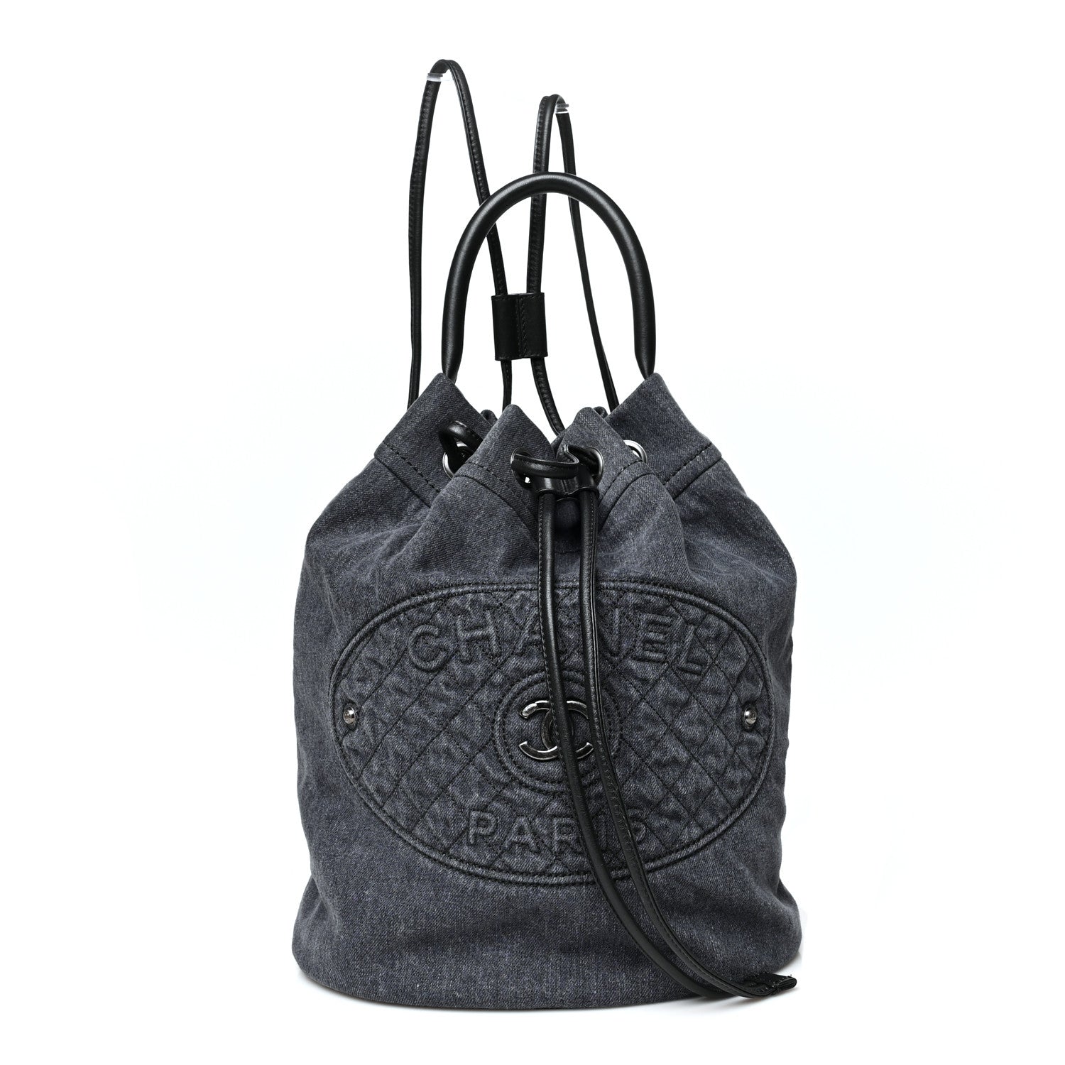 Chanel Denim Drawstring Backpack Blue 1 of 9