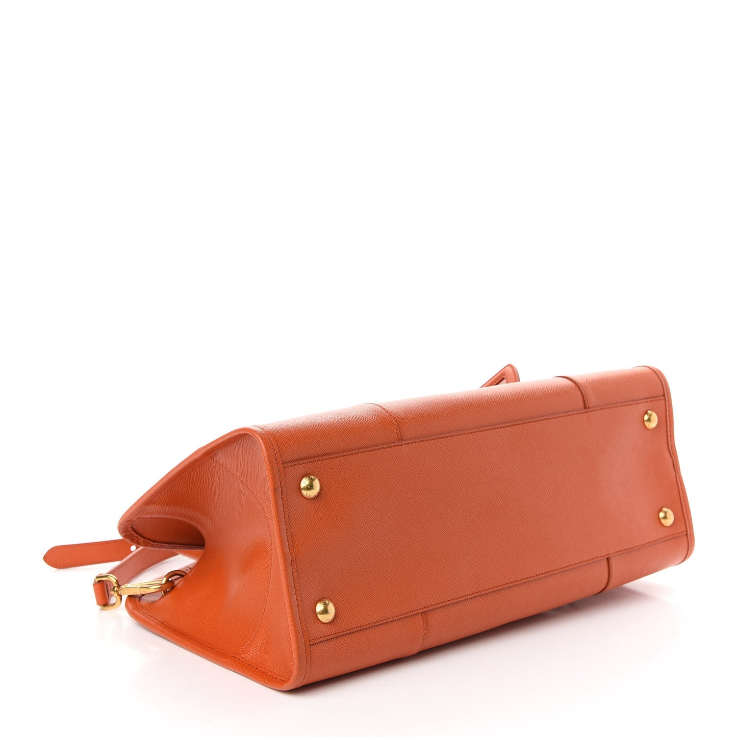 Saffiano Lux Top Handle Tote Papaya