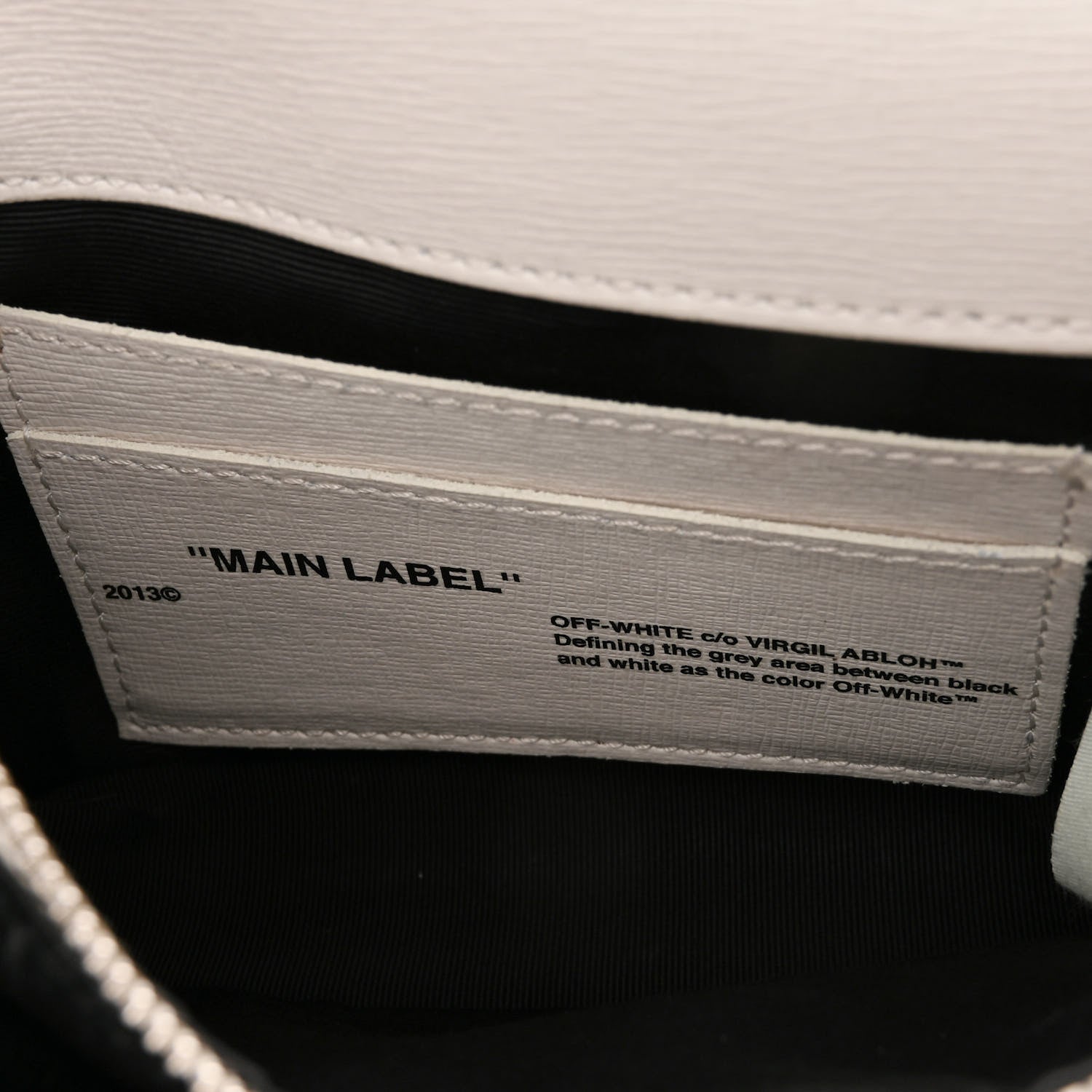 Off-White Calfskin Diag Flap Bag White Black 6 of 13