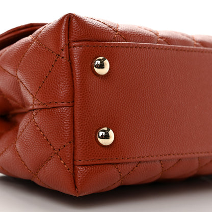 Chanel Caviar Quilted Mini Coco Handle Flap Dark Orange 9 of 11