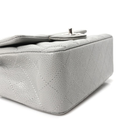 Chanel Caviar Quilted Mini Rectangular Flap Light Grey 9 of 11