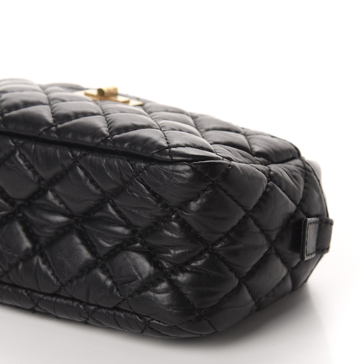 Aged Calfskin Quilted Small Reissue Camera Case Black