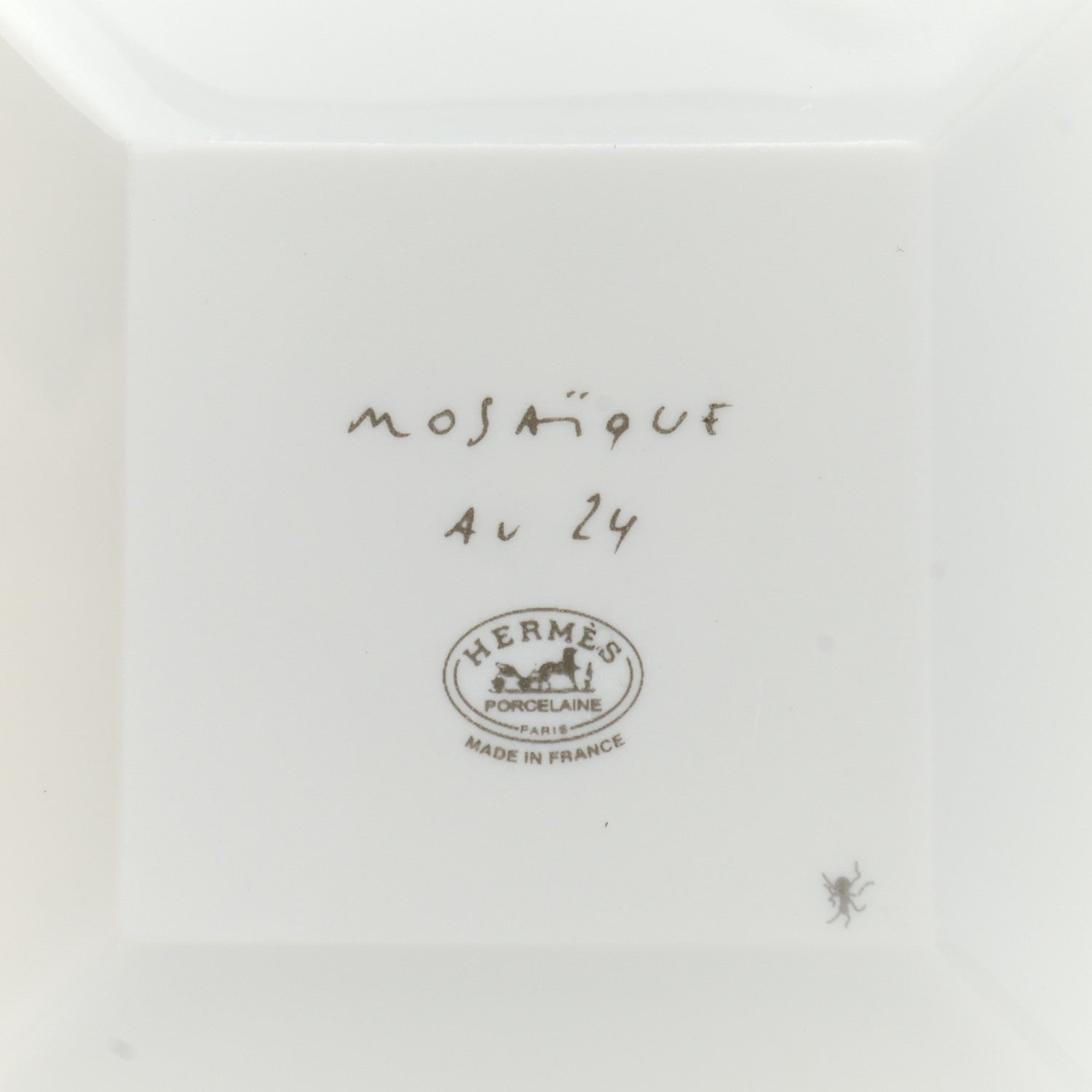Hermes Porcelain Mosaique Au 24 Platinum Square Plate N°1 5 of 7