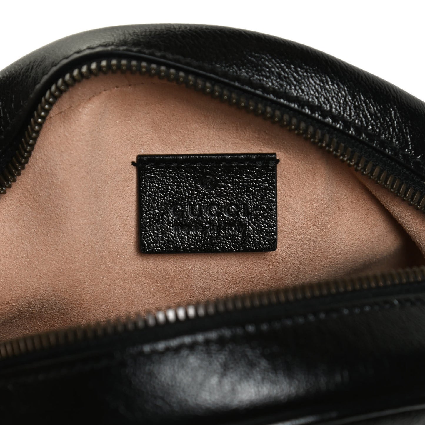 Azalea Calfskin Matelasse Heart Mini GG Marmont Round Shoulder Bag Black