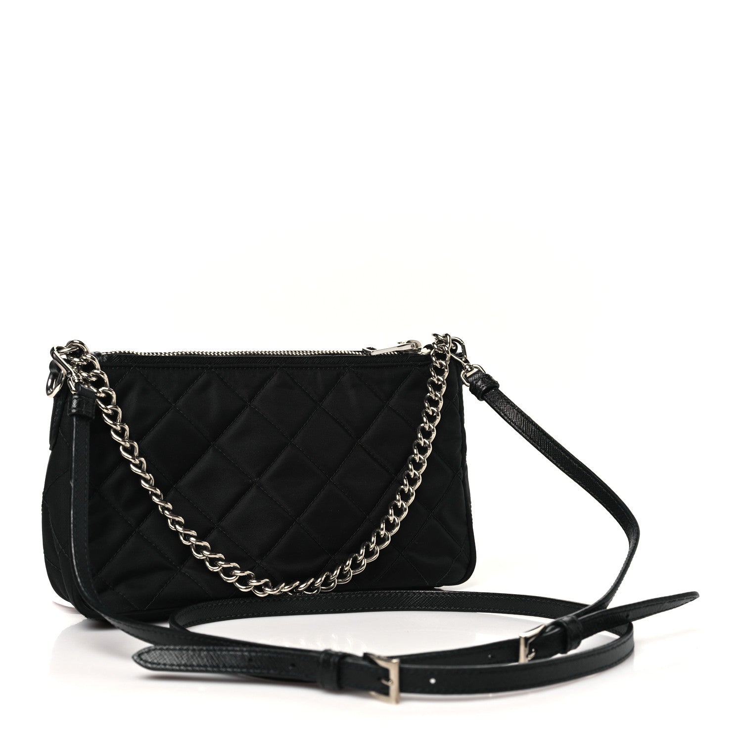 Prada Nylon Tessuto Impuntu Quilted Crossbody Bag Black 3 of 10