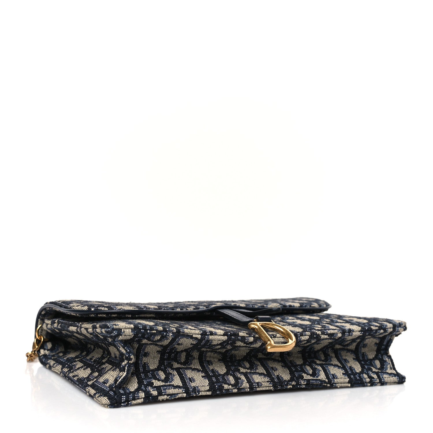 Christian Dior Oblique Saddle Chain Pouch Blue 4 of 8