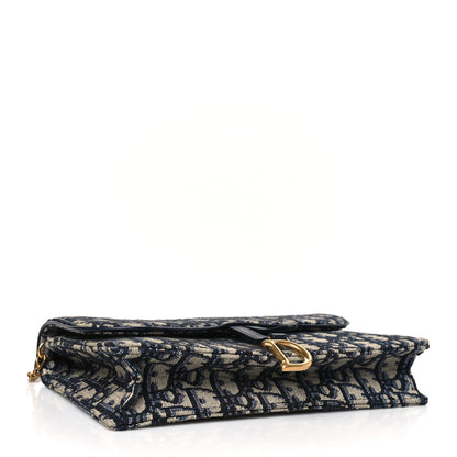 Christian Dior Oblique Saddle Chain Pouch Blue 4 of 8