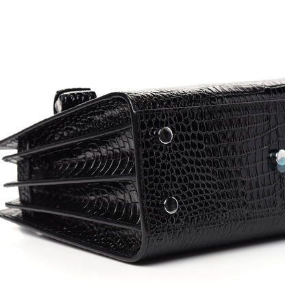 Saint Laurent Calfskin Crocodile Embossed Baby Sac De Jour Black 7 of 10