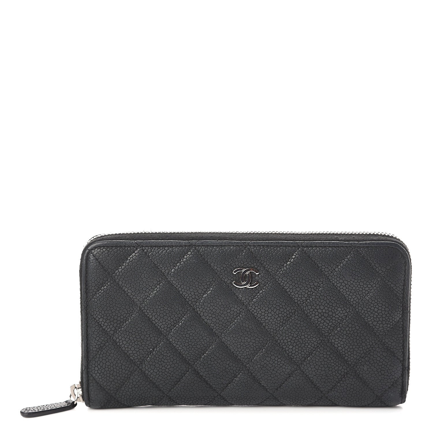 Chanel Iridescent Caviar Quilted Large Gusset Zip Around Wallet Black 1 of 7