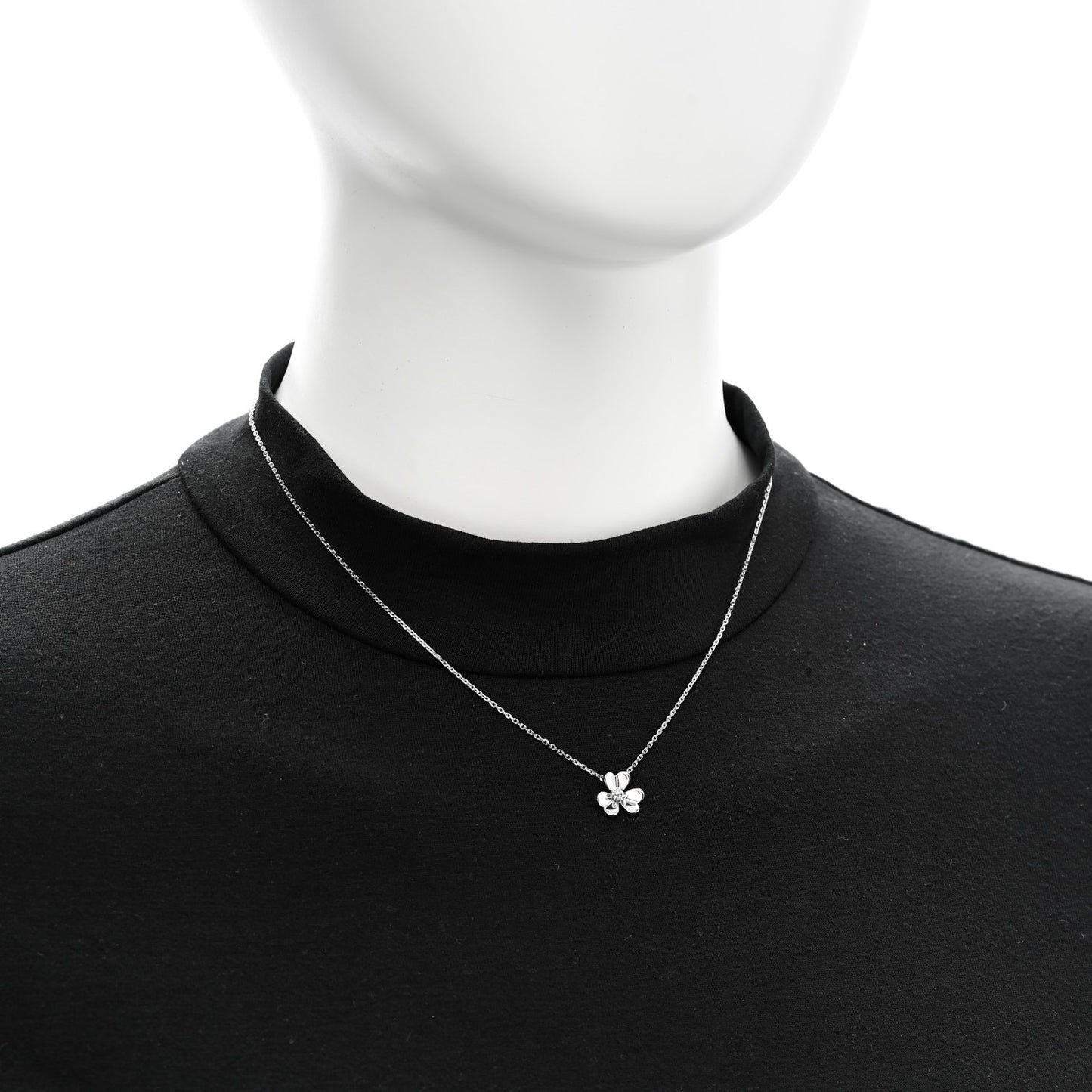 18K White Gold Diamond Mini Frivole Pendant Necklace