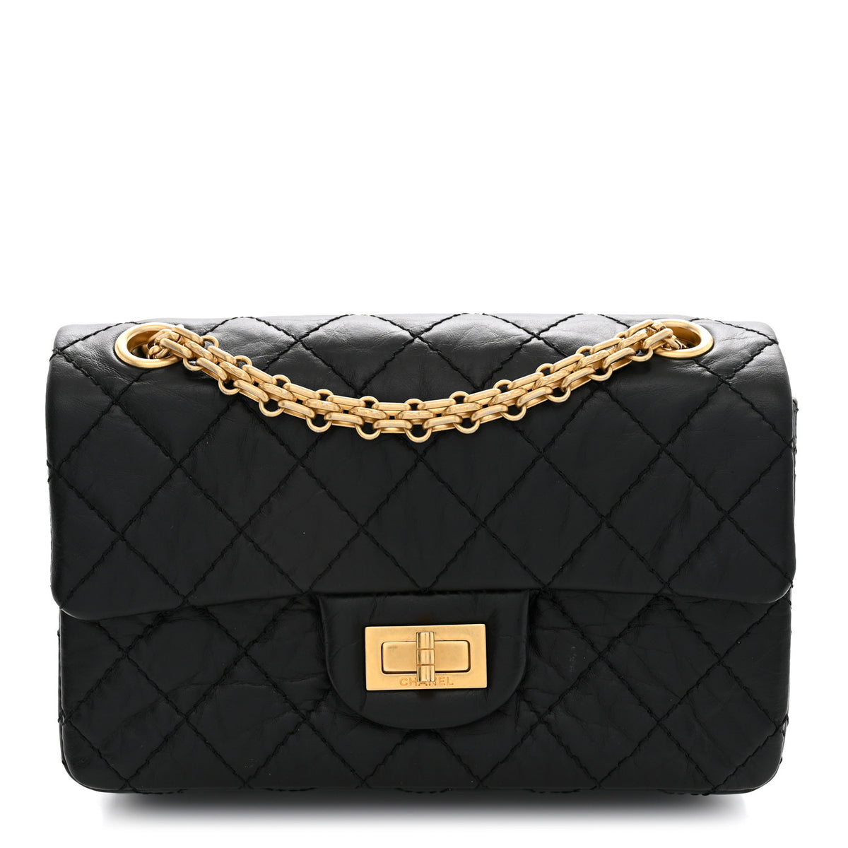 Chanel Aged Calfskin Quilted 2.55 Reissue Mini Flap Black 1 of 11