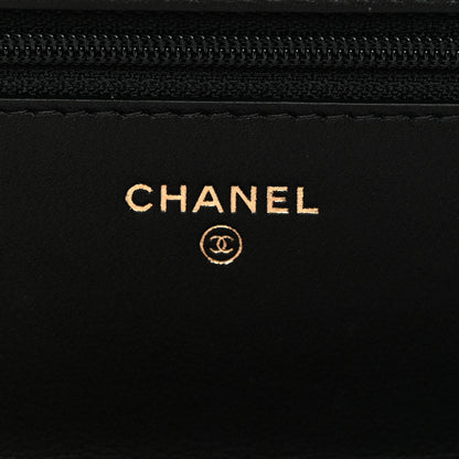 Chanel Lambskin Quilted Boy Wallet On Chain WOC Black 6 of 15