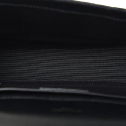 Saint Laurent Grain De Poudre Textured Mixed Matelasse Triquilt Medium Monogram Satchel Black 5 of 9