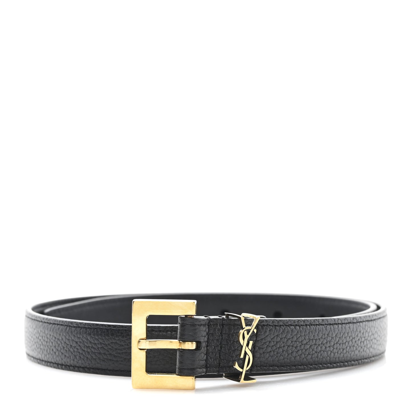 Calfskin Monogram Cassandre Thin Square Buckle Belt 70 28 Black