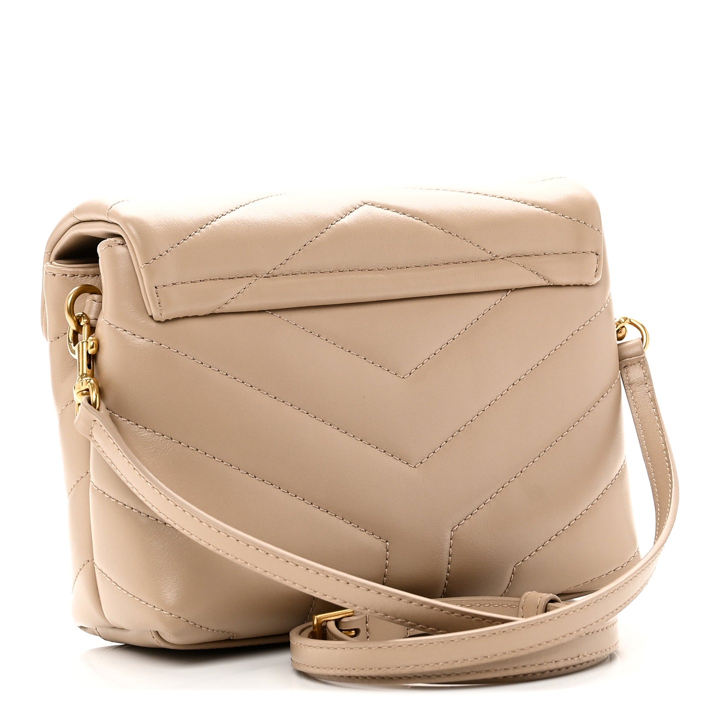Calfskin Y Quilted Monogram Toy Loulou Crossbody Bag Dark Beige
