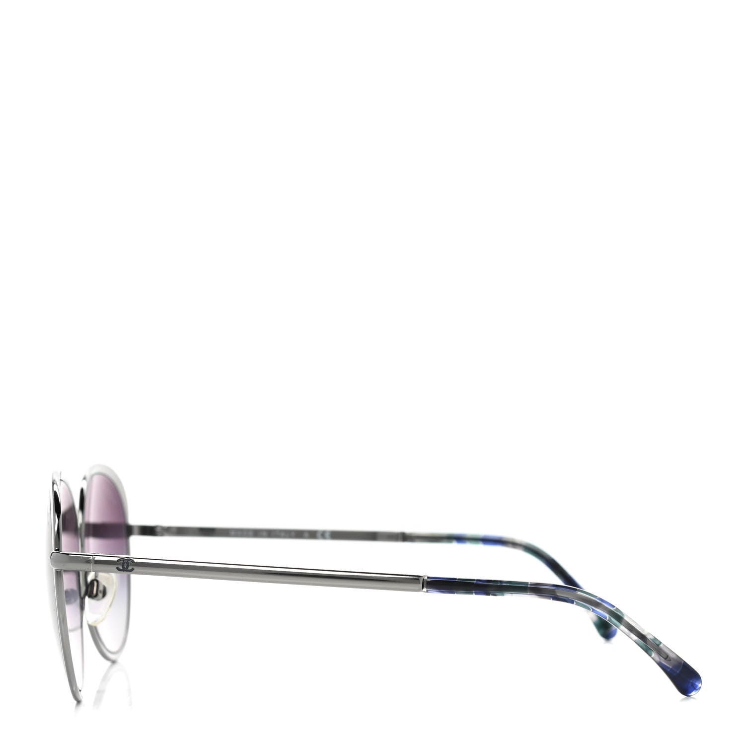 Chanel Round Spring Sunglasses 4206 Black Silver 3 of 8