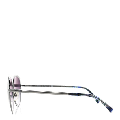 Chanel Round Spring Sunglasses 4206 Black Silver 3 of 8