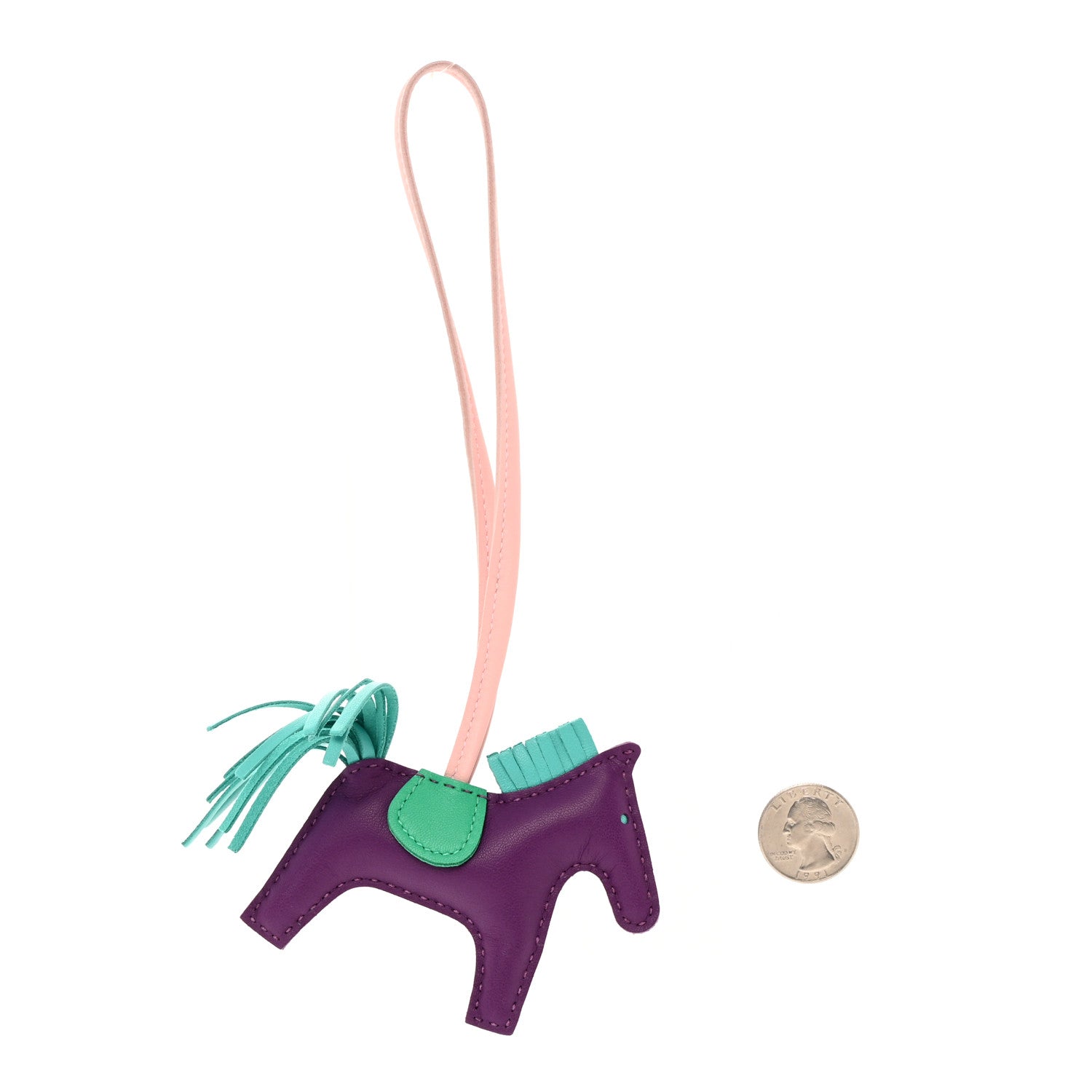 Hermes Milo Lambskin Grigri Rodeo Horse Bag Charm PM 2 of 5