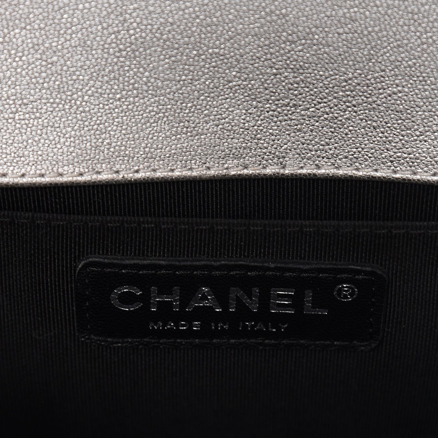 Metallic Goatskin Calfskin Small Bi-Color Boy Flap Silver Black