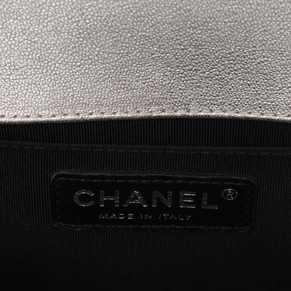 Chanel Metallic Goatskin Calfskin Small Bi-Color Boy Flap Silver Black 6 of 8