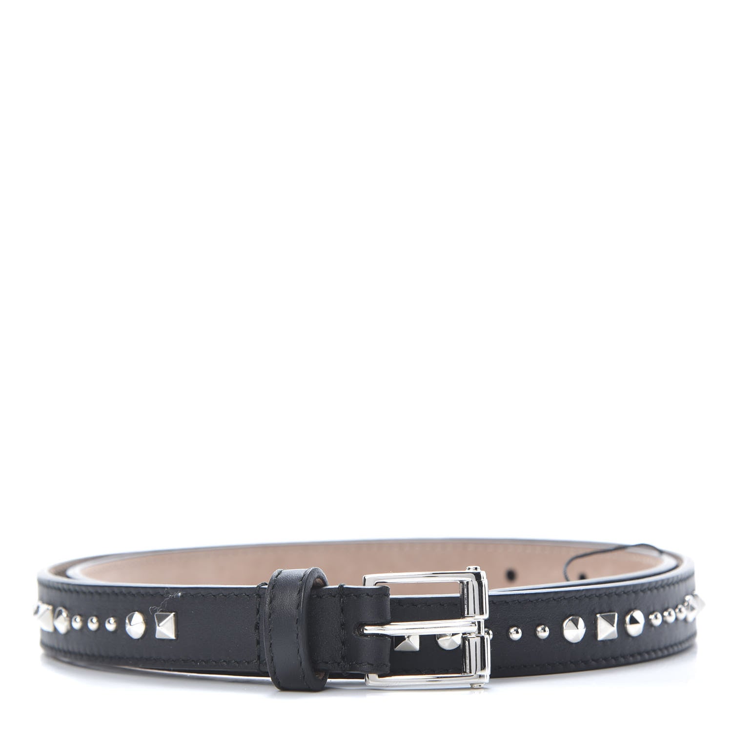 Gucci Calfskin Skinny Studded Belt 85 34 Black 1 of 6