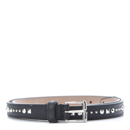 Gucci Calfskin Skinny Studded Belt 85 34 Black 1 of 6
