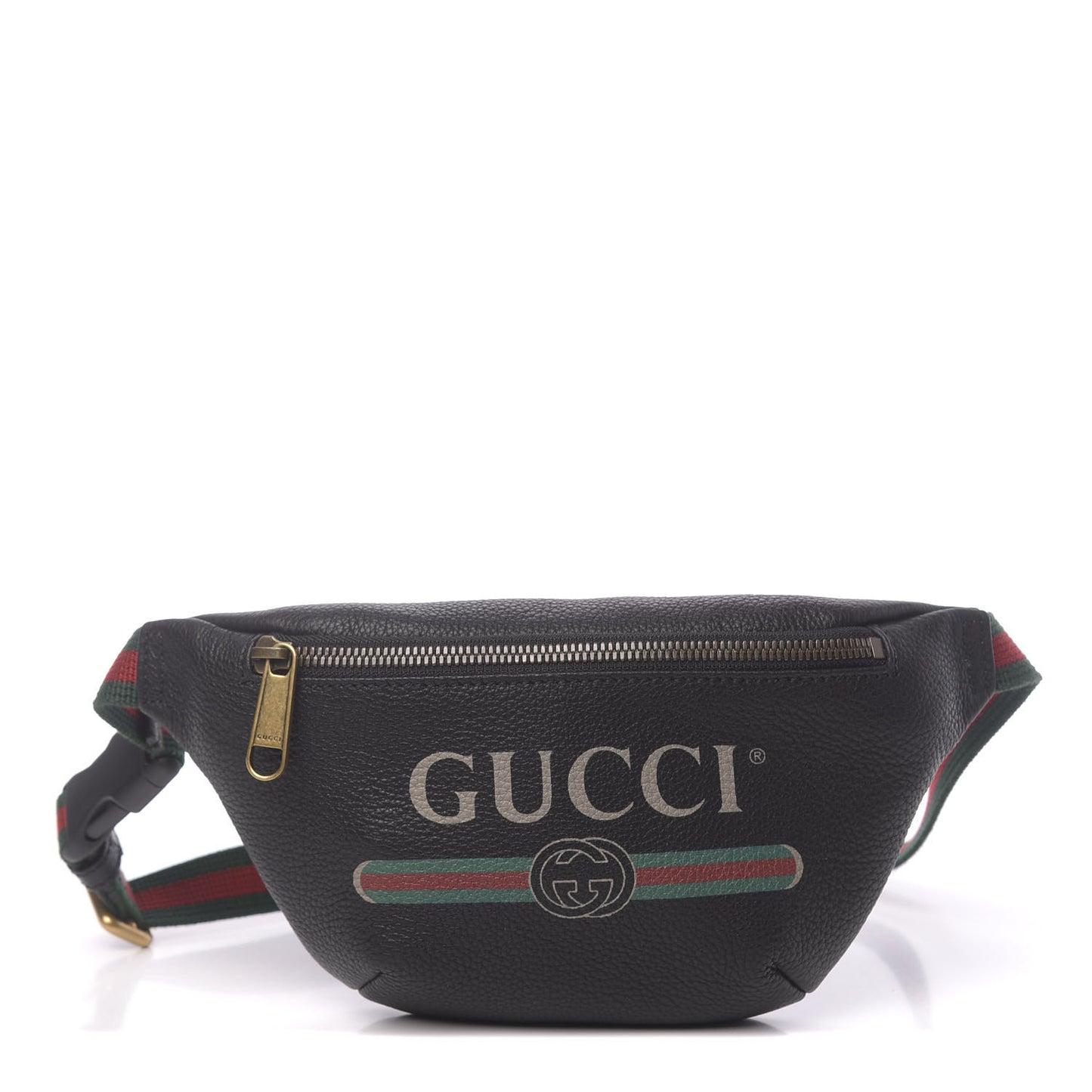 Grained Calfskin Small Logo Belt Bag Black