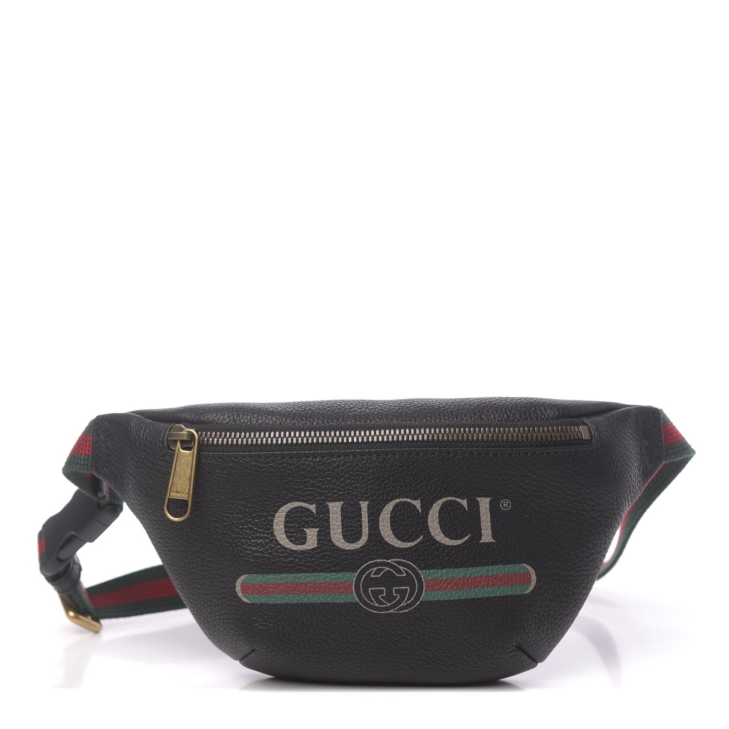 Gucci Grained Calfskin Small Logo Belt Bag Black 1 of 10