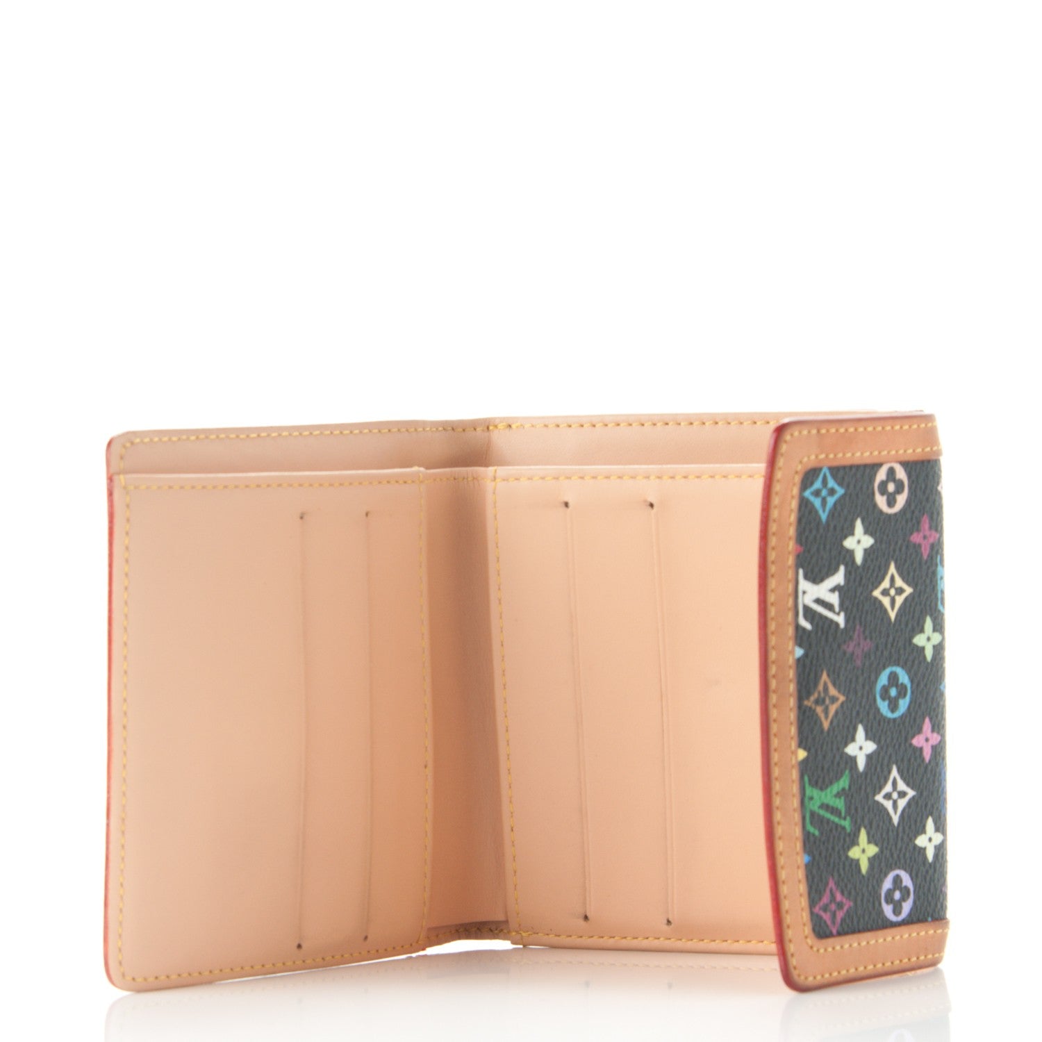 Louis Vuitton Monogram Multicolor Porte-Monnaie Billets Wallet Black 5 of 9