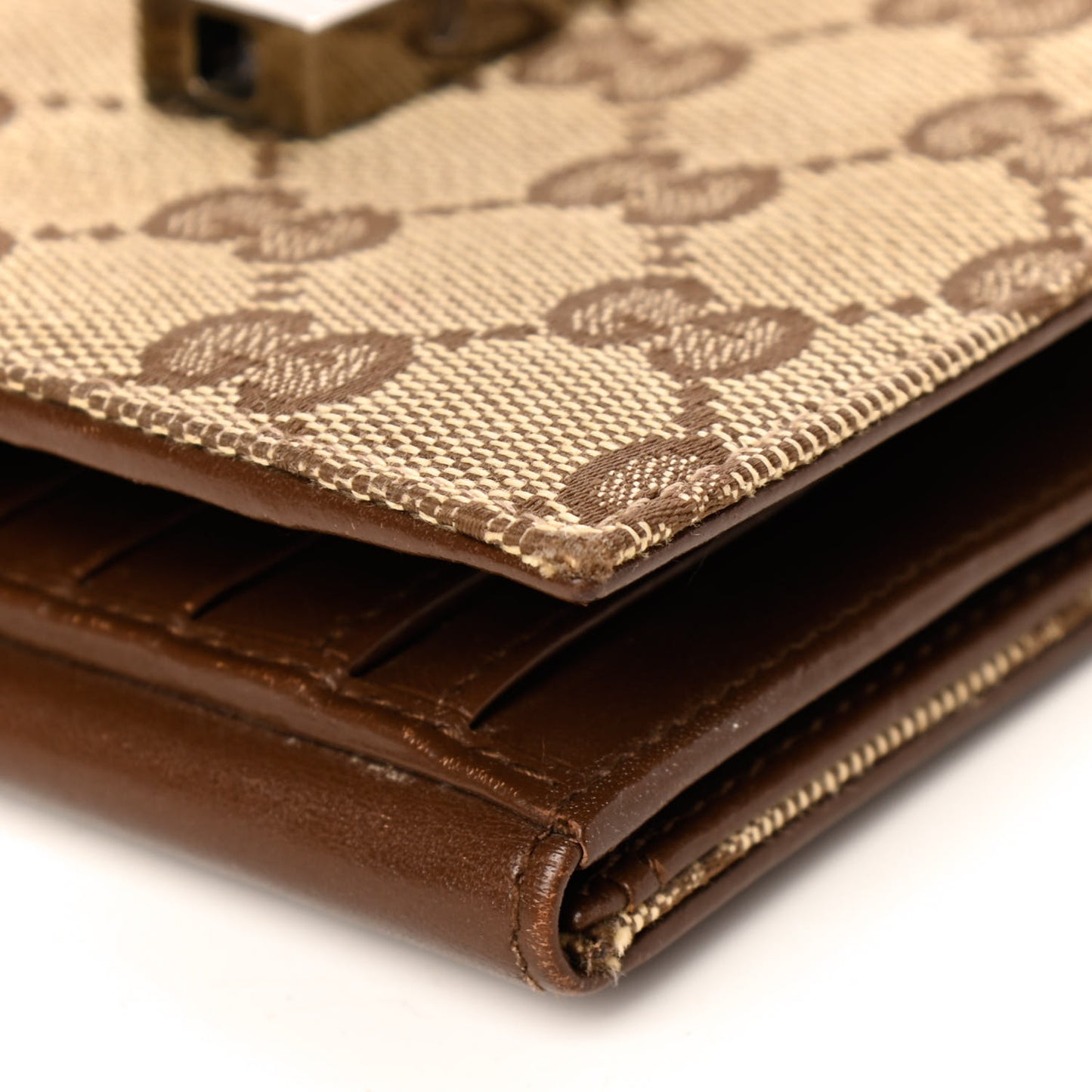 Monogram Compact Wallet Brown