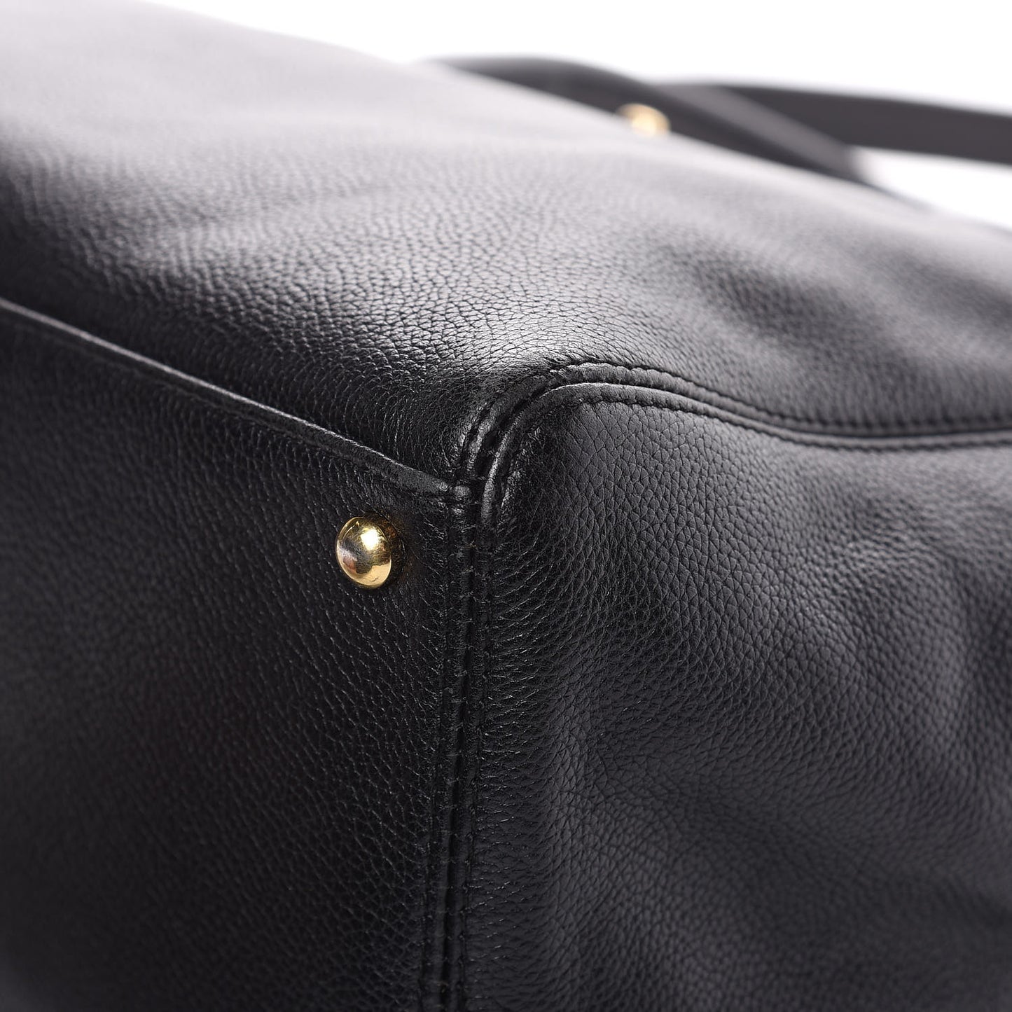 Calfskin Cerf Executive Shopper Tote Black