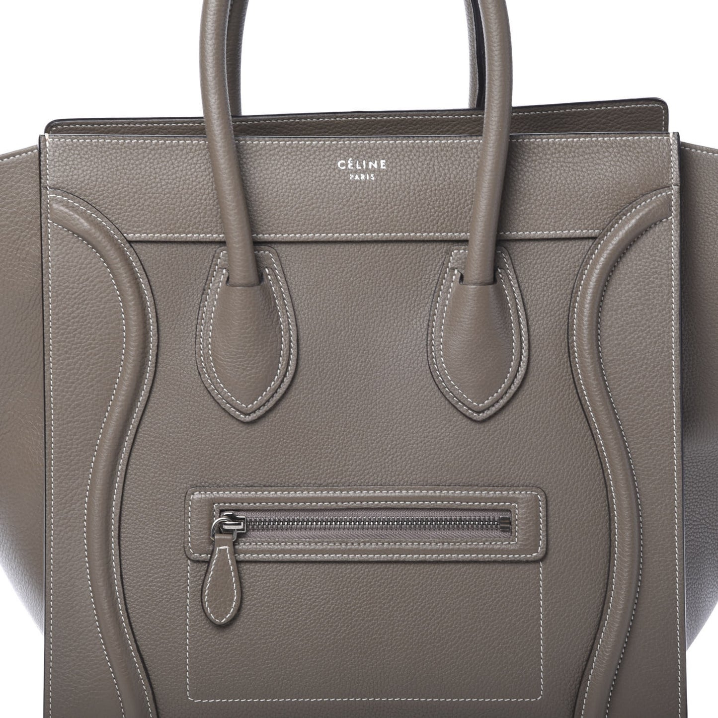 Drummed Calfskin Mini Luggage Souris