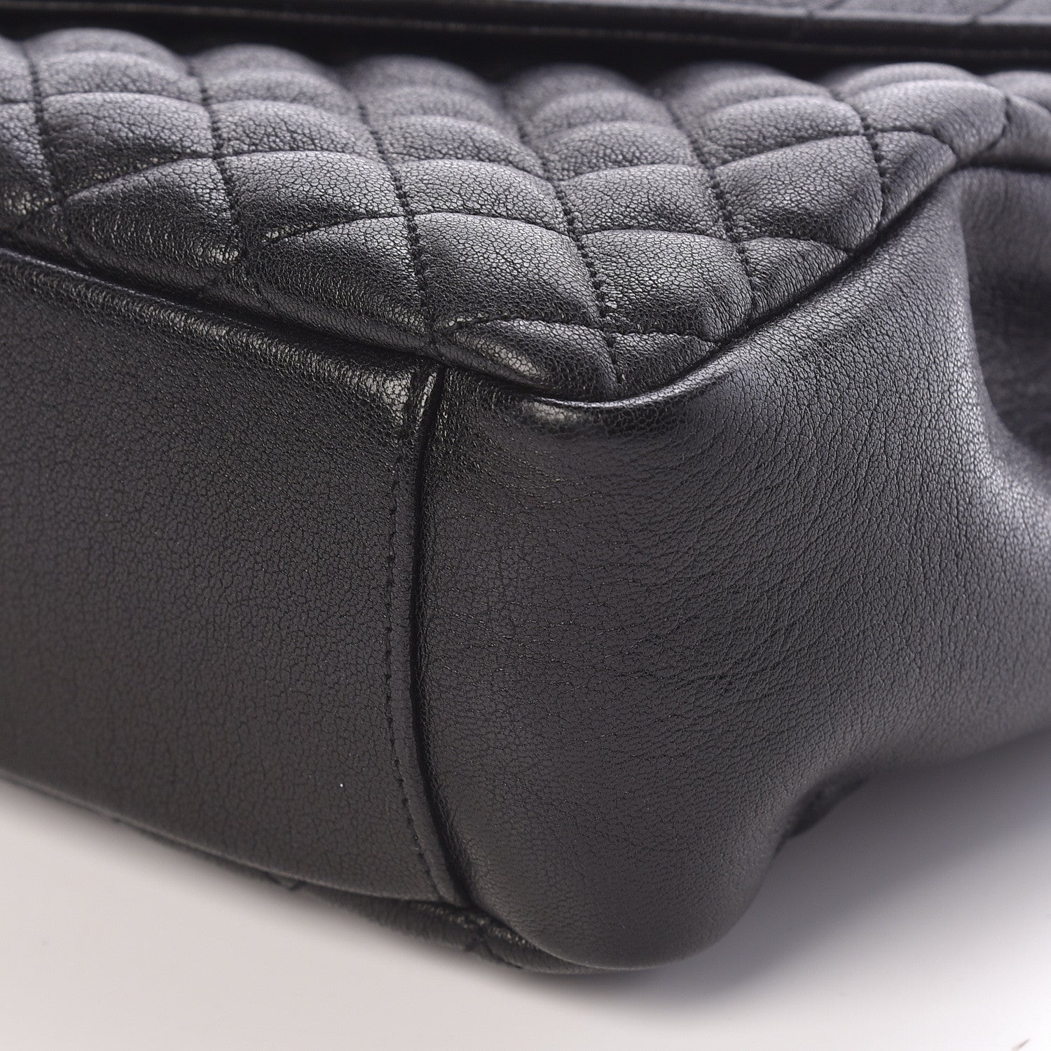 Saint Laurent Calfskin Mixed Matelasse Triquilt Large Monogram Satchel Black 10 of 10