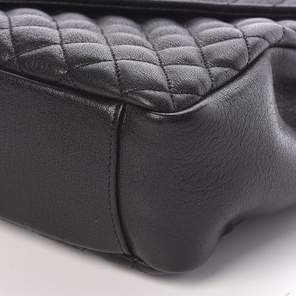 Saint Laurent Calfskin Mixed Matelasse Triquilt Large Monogram Satchel Black 10 of 10