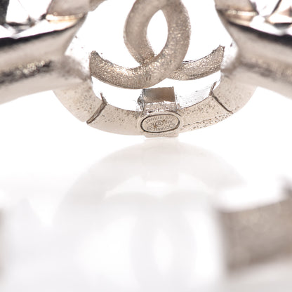 Chanel Baguette Crystal CC Bangle Blue Silver 4 of 5