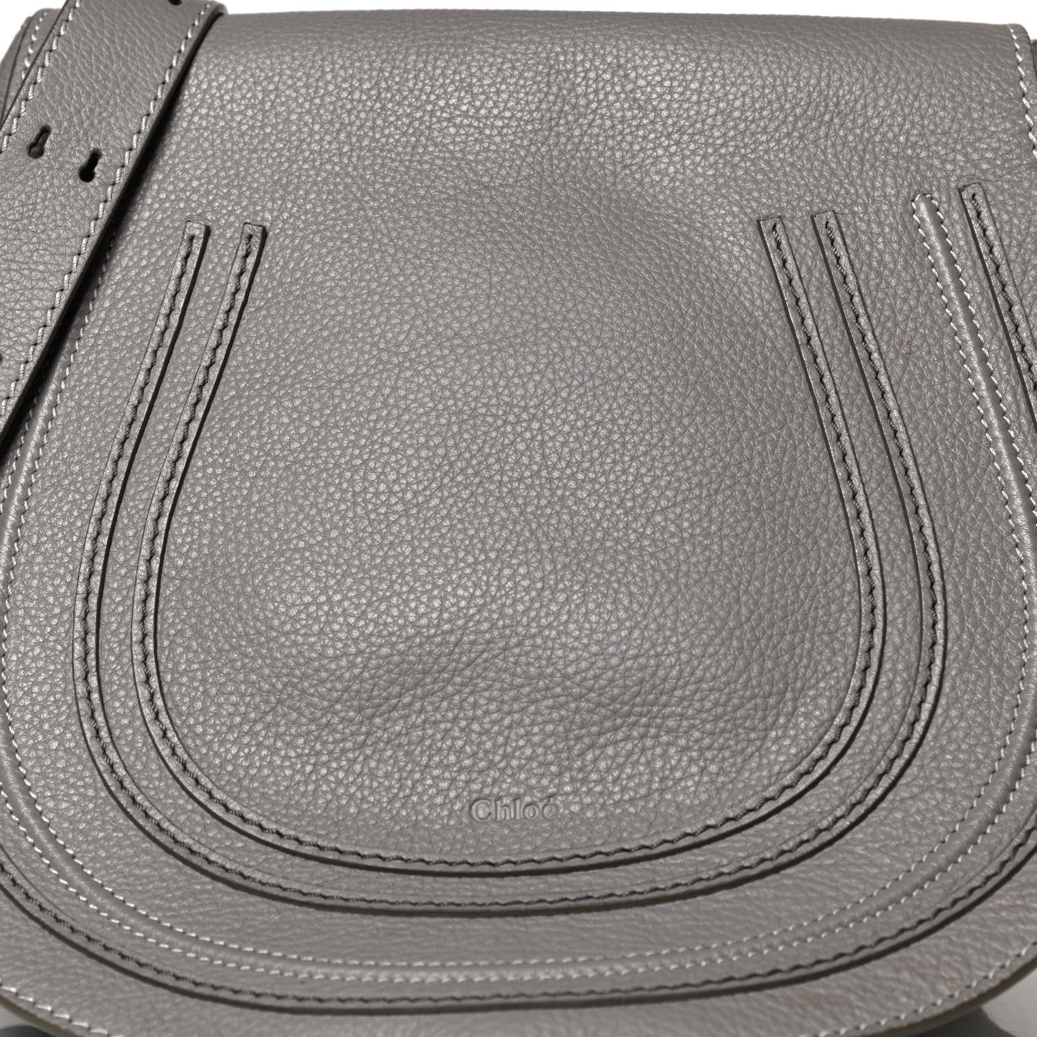 Chloe Calfskin Medium Marcie Round Crossbody Bag Cashmere Grey 8 of 10