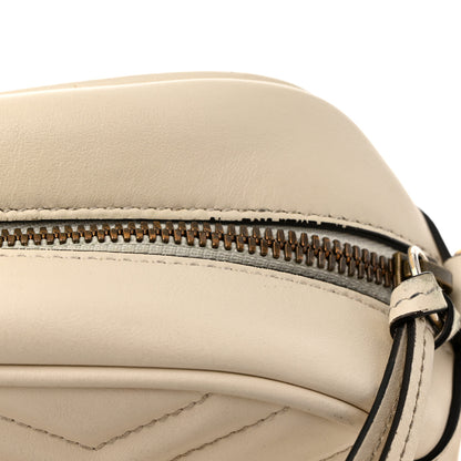 Gucci Calfskin Matelasse Small GG Marmont Chain Shoulder Bag White 13 of 16