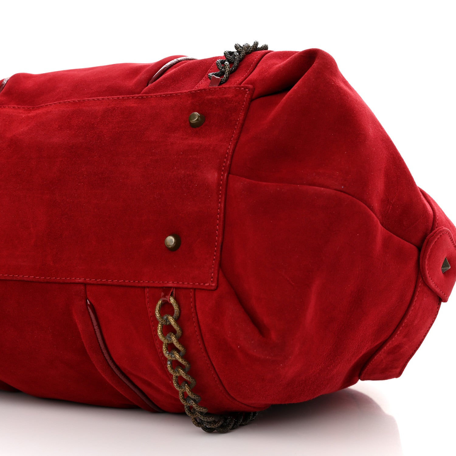 Christian Louboutin Suede Chain Shoulder Bag Red 9 of 14