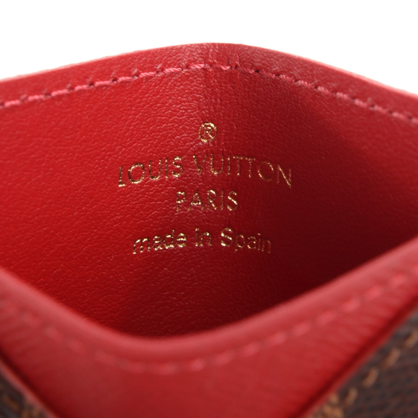 Damier Ebene Caissa Card Holder Cherry