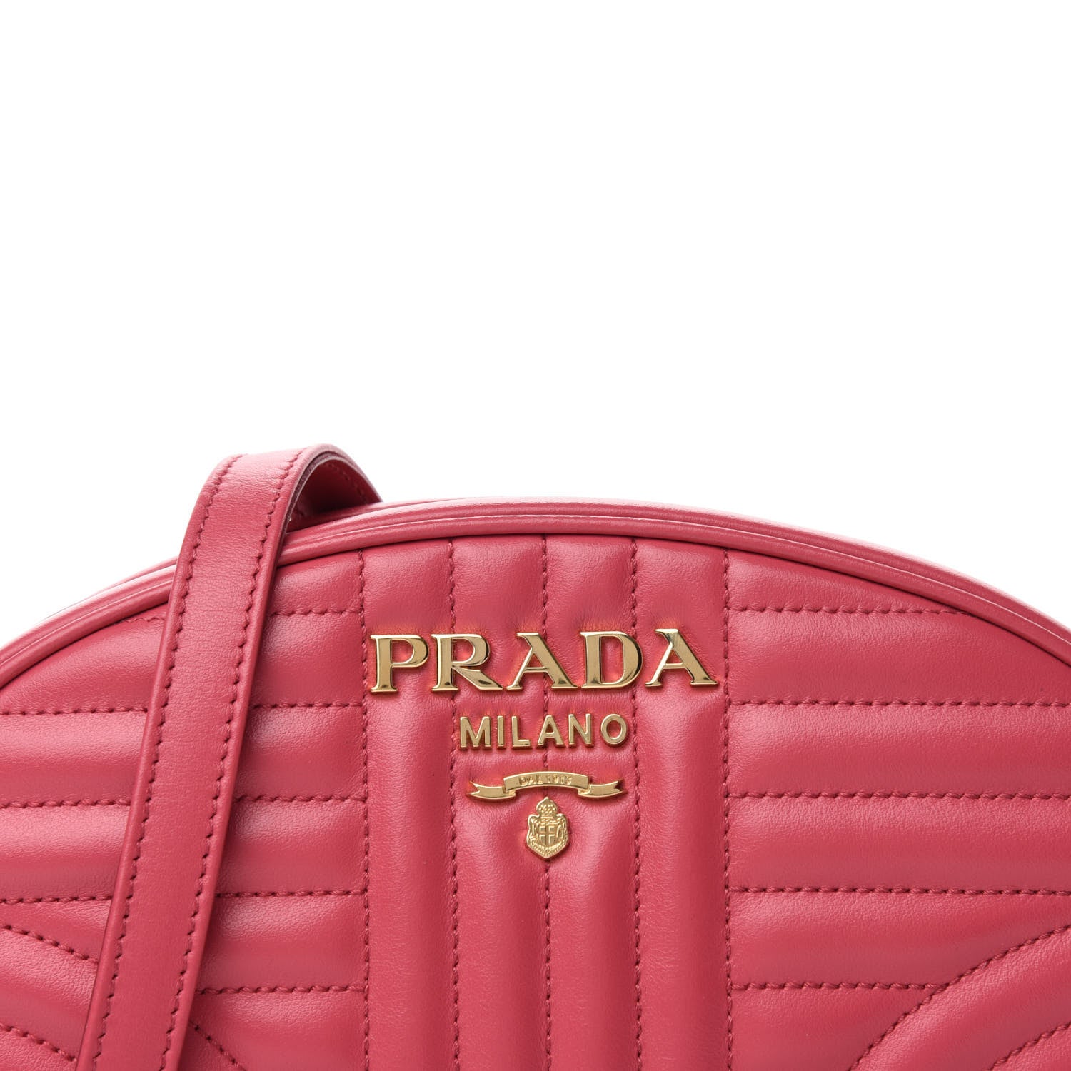 Prada Soft Calfskin Impunture Diagramme Chain Crossbody Peonia 10 of 10