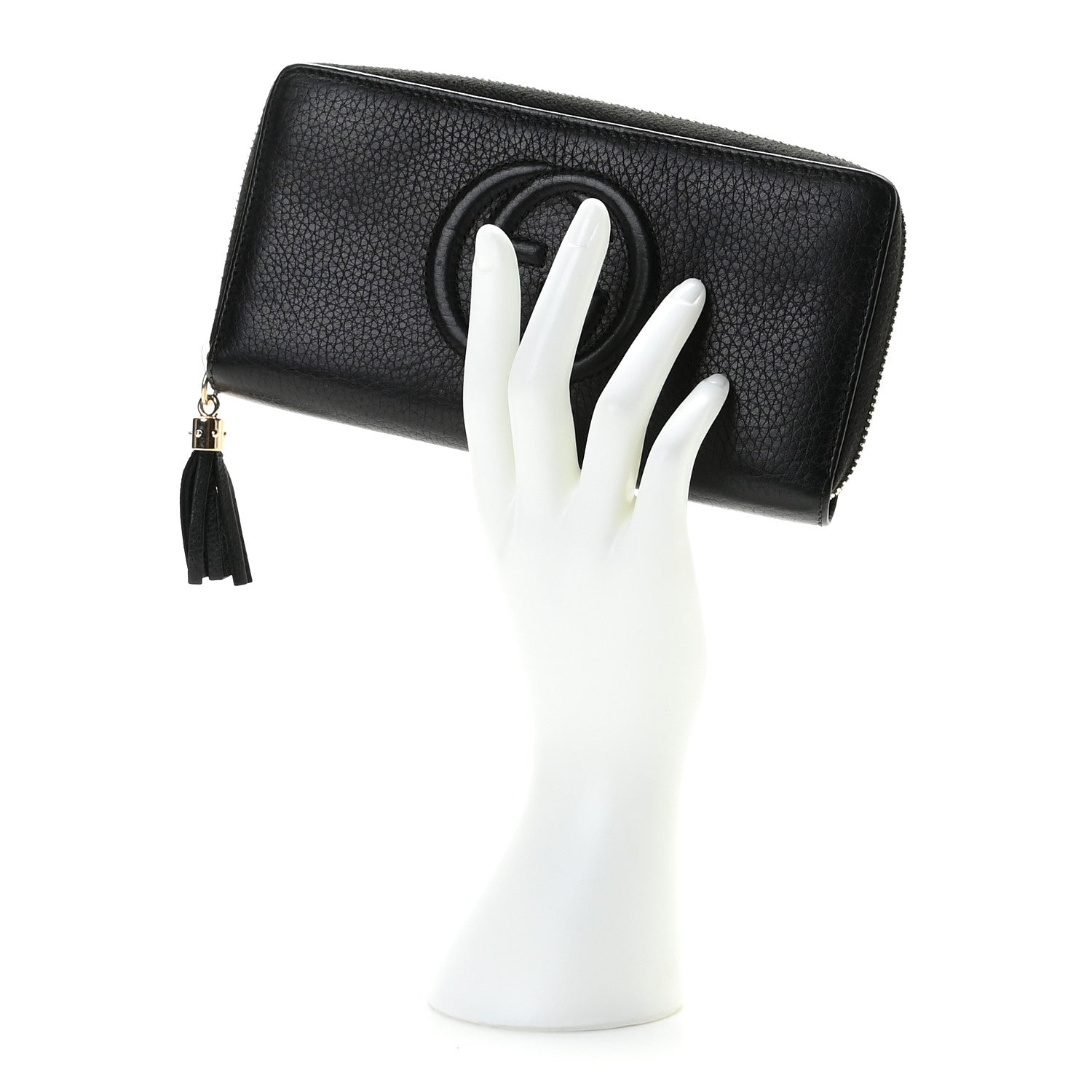 Gucci Pebbled Calfskin Soho Zip Around Wallet Black 2 of 10