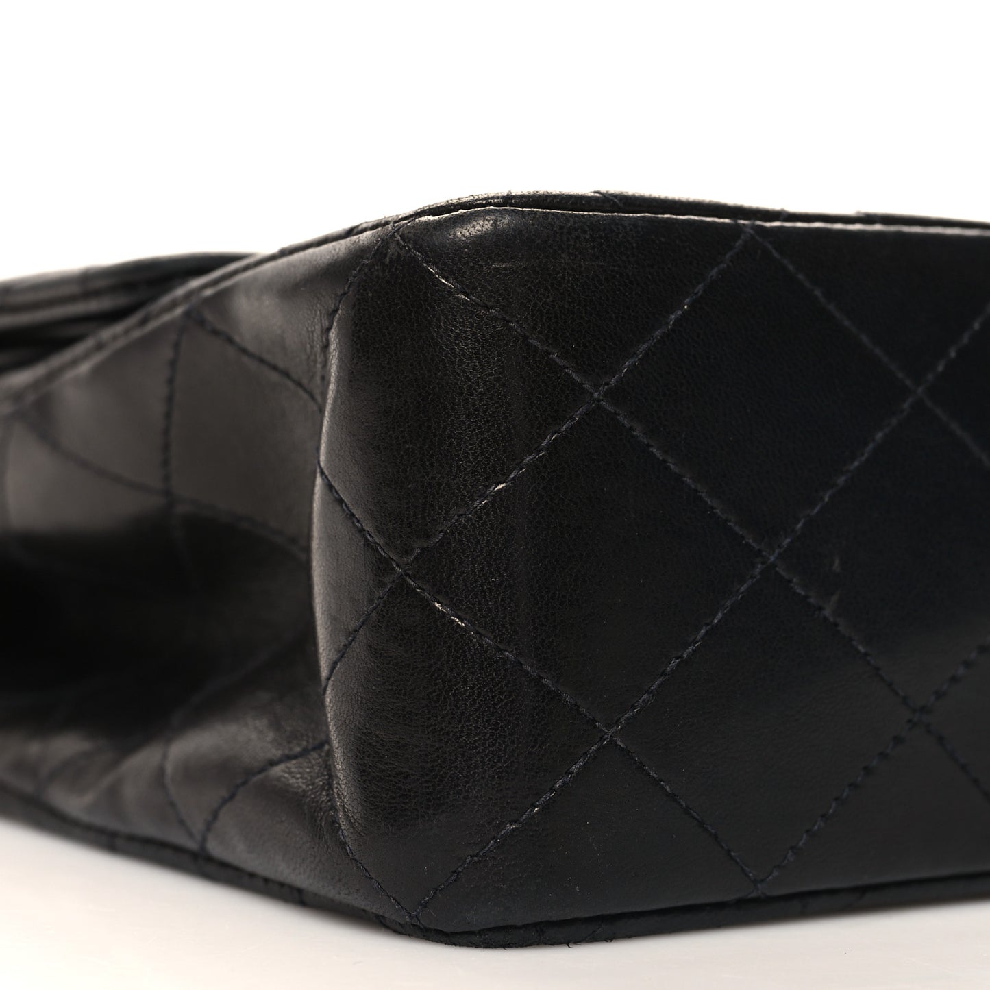 Lambskin Quilted Medium Double Flap Black