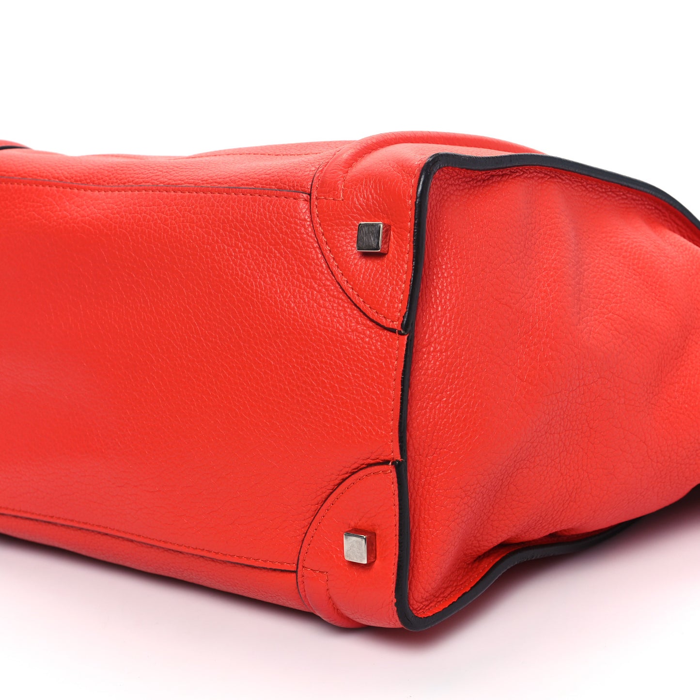 Drummed Calfskin Mini Luggage Coquelicot