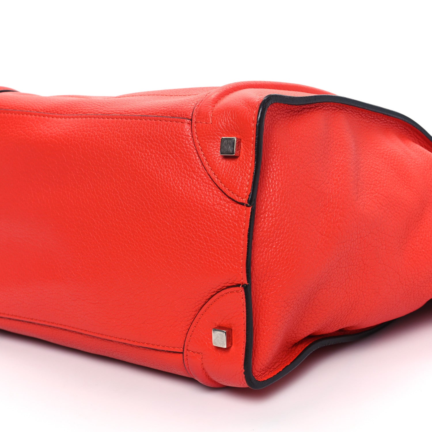 Celine Drummed Calfskin Mini Luggage Coquelicot 9 of 14