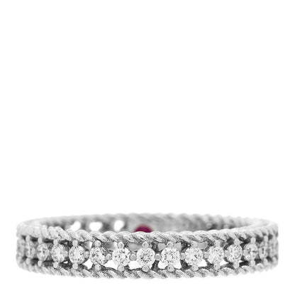 Roberto Coin 18K White Gold Diamond Symphony Princess Band Ring 49 5 1 of 4
