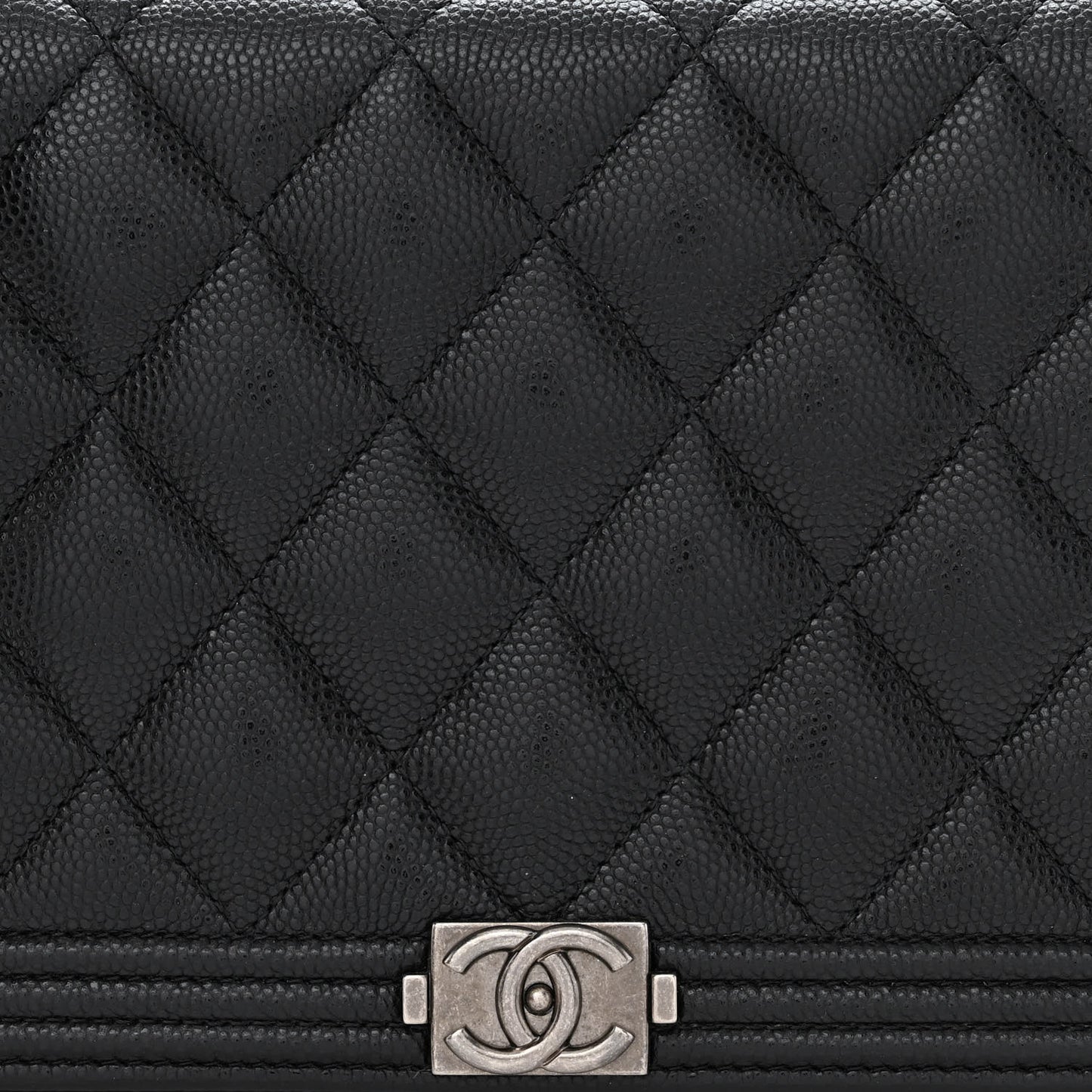 Caviar Quilted Boy Wallet On Chain WOC Black