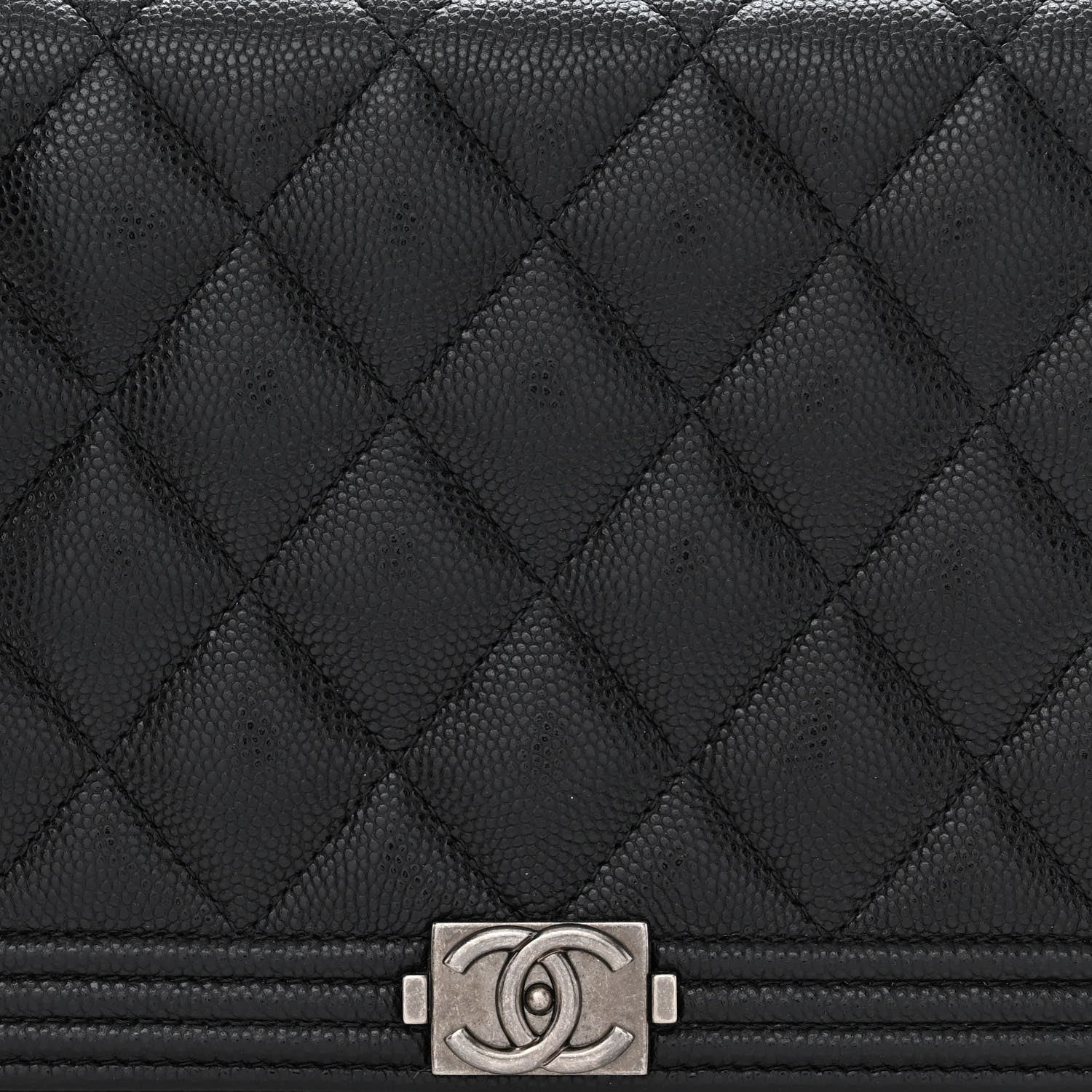 Chanel Caviar Quilted Boy Wallet On Chain WOC Black 9 of 12